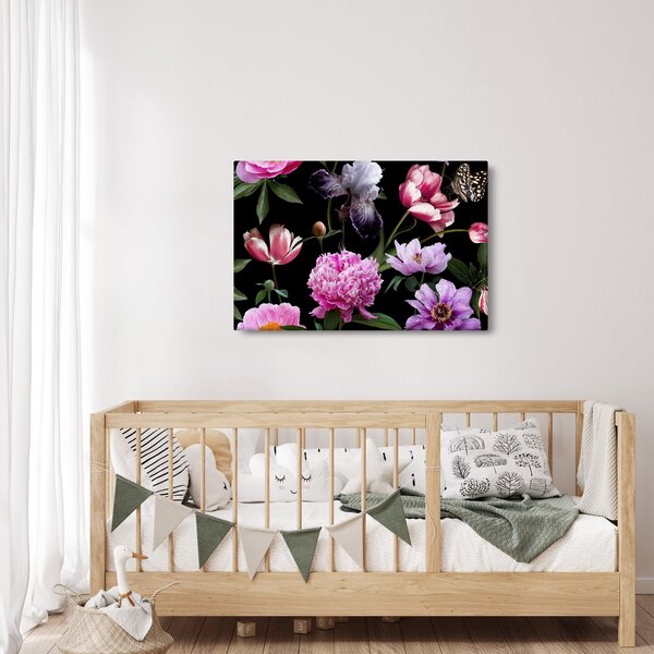 Kép - Virágok illusztrációja (90x60 cm)
