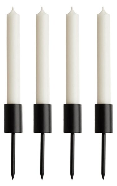 ADVENT koszorúba szúrható gyertyatartó, fekete 12cm, 4 db-os készlet