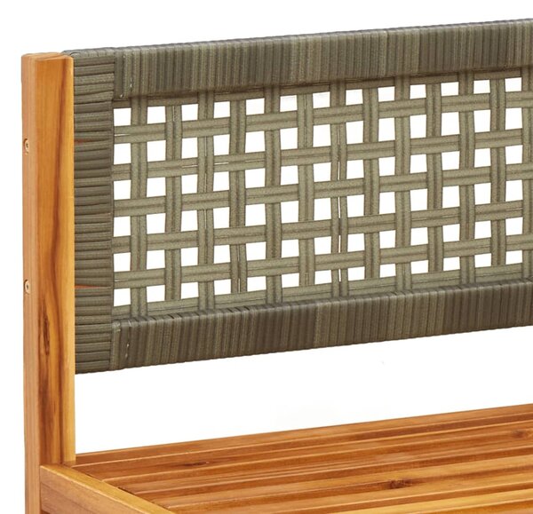 Karfa nélküli kerti kanapé párnákkal, akácfa és rattan