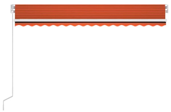 Narancs és barna kézzel kihúzható LED-es napellenző 400x300 cm