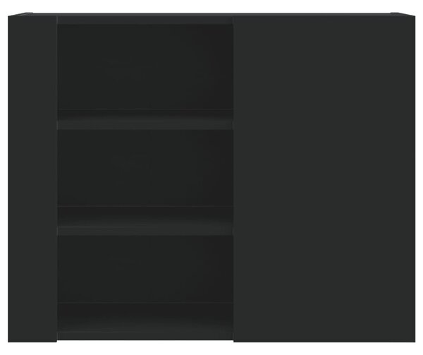 Fekete szerelt fa faliszekrény 75 x 35 x 60 cm