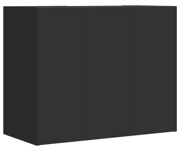 Fekete szerelt fa faliszekrény 75 x 35 x 60 cm