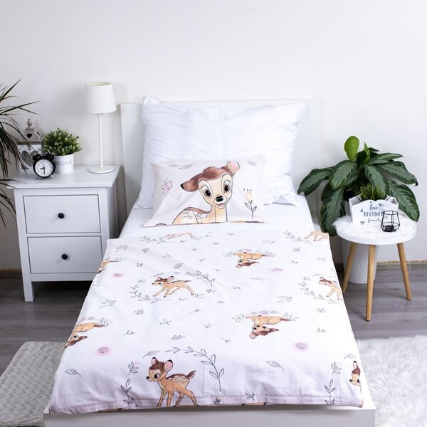 Pamut gyerek ágyneműhuzat babaágyhoz 100x135 cm Bambi "Beige" – Jerry Fabrics