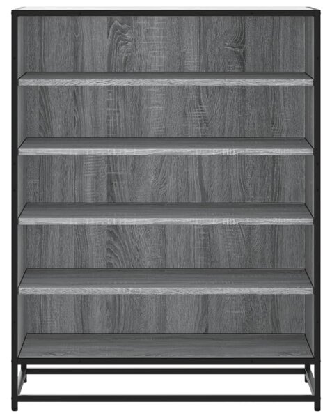 Szürke sonoma szerelt fa és fém cipőszekrény 75 x 38 x 97,5 cm
