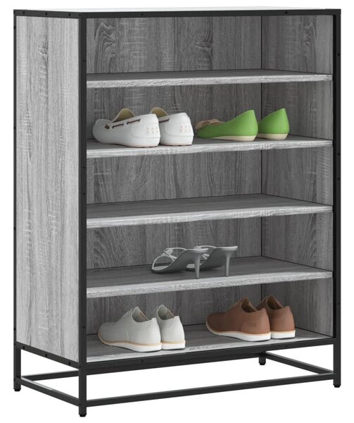 Szürke sonoma szerelt fa és fém cipőszekrény 75 x 38 x 97,5 cm