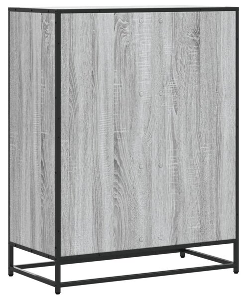 Szürke sonoma szerelt fa és fém cipőszekrény 75 x 38 x 97,5 cm
