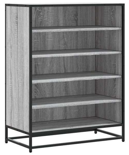Szürke sonoma szerelt fa és fém cipőszekrény 75 x 38 x 97,5 cm