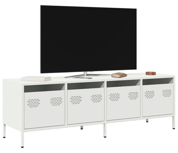 Fehér hidegen hengerelt acél TV-szekrény 135 x 39 x 43,5 cm