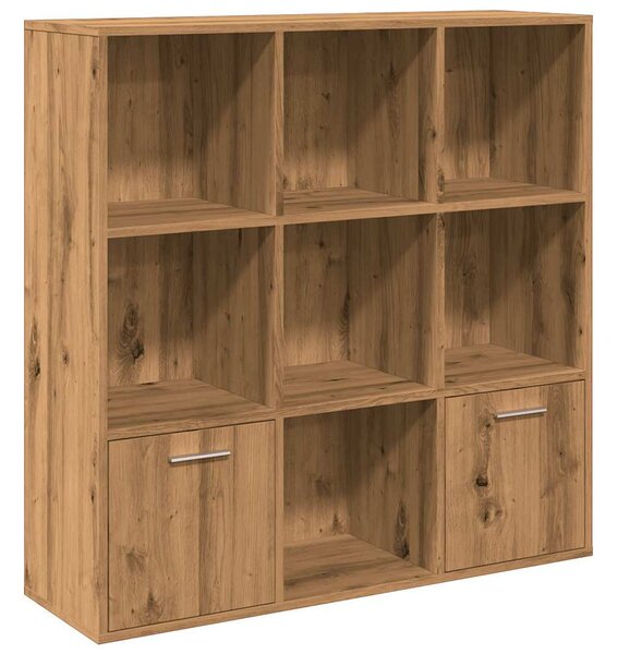 Kézműves tölgy színű szerelt fa könyvszekrény 98x29x97,5 cm