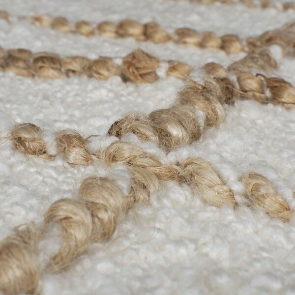 Krémszínű kézi szövésű gyapjúkeverék szőnyeg 120x170 cm Astera Linear – Flair Rugs