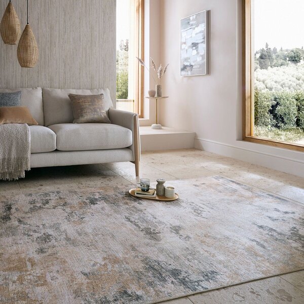Szürkésbézs mosható szőnyeg 152x230 cm Lila Abstract – Flair Rugs