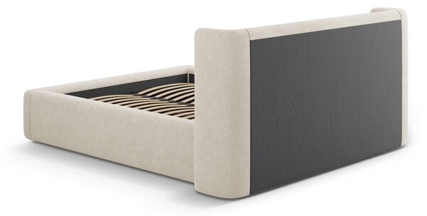 Krémszínű kárpitozott ágyneműtartós franciaágy ágyráccsal 200x200 cm Jason – Windsor & Co Sofas