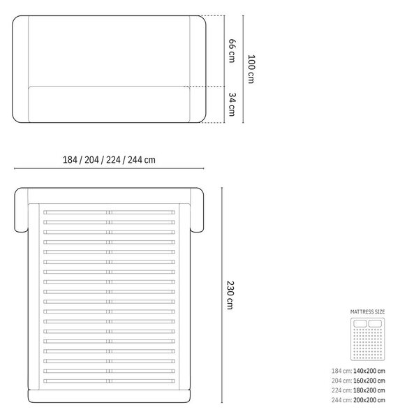 Krémszínű kárpitozott ágyneműtartós franciaágy ágyráccsal 200x200 cm Jason – Windsor & Co Sofas