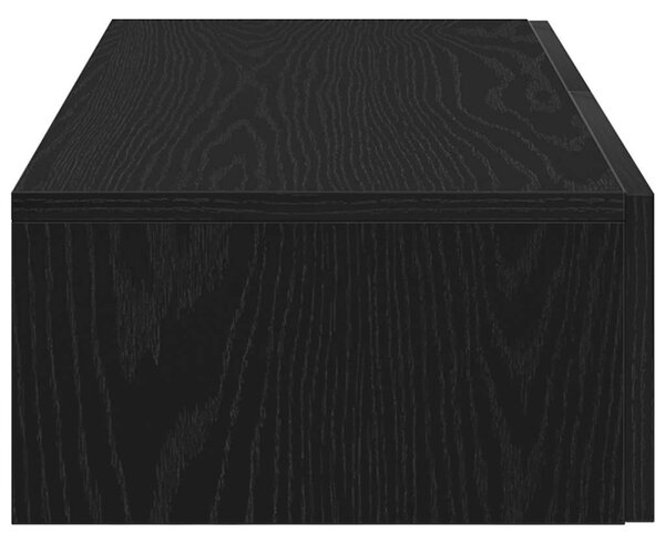 Falipolc fiókokkal fekete 80x33x17 cm műszaki fa