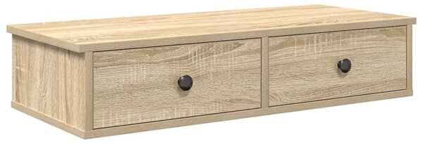 Falipolc fiókokkal sonoma tölgy 80x34x17 cm műszaki fa