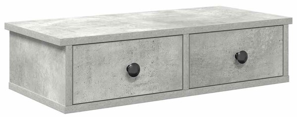 Falipolc fiókokkal betonszürke 60x28x15 cm műszaki fa