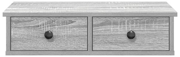 Falipolc fiókokkal szürke sonoma 60x28x15 cm műszaki fa