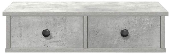 Falipolc fiókokkal betonszürke 60x28x15 cm műszaki fa