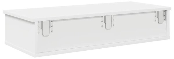 Falipolc fiókokkal fehér 80x34x17 cm műszaki fa