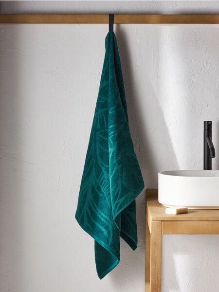 Sinsay - Pamut törölköző jacquard mintával - zöldeskék