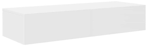 Falipolc fiókokkal fehér 100x36x19 cm műszaki fa