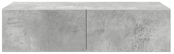 Falipolc fiókokkal betonszürke 60x26,5x15 cm műszaki fa