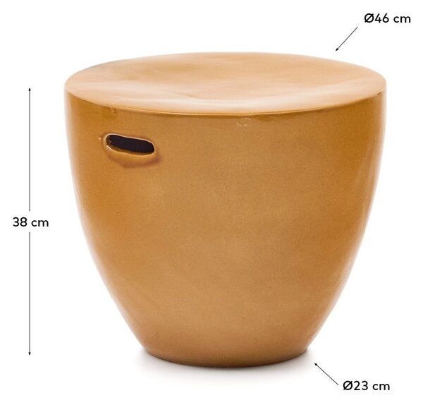 Kerámia kerek kerti tárolóasztal ø 46 cm Mesquida – Kave Home