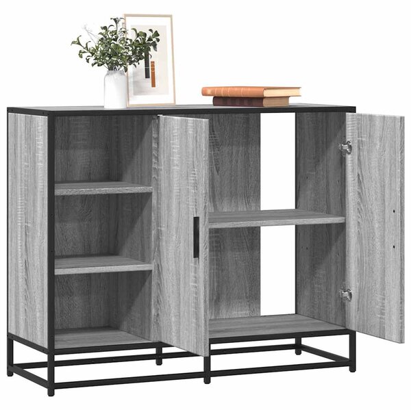 VidaXL szürke sonoma színű szerelt fa tálalószekrény 92 x 35 x 76 cm