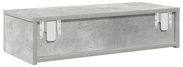 Falipolc fiókokkal betonszürke 60x26,5x15 cm műszaki fa