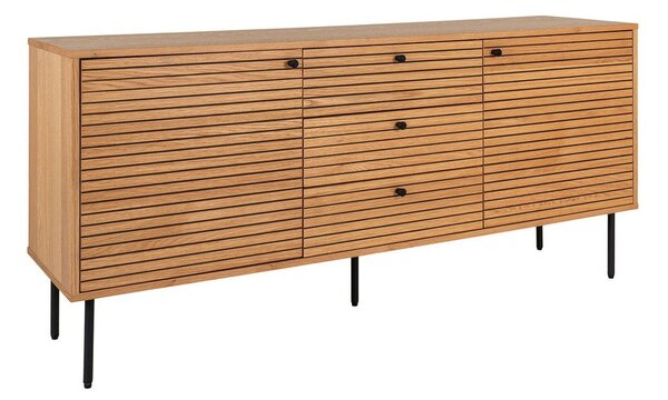 Natúr színű alacsony komód tölgyfa dekorral 150x74 cm Kyoto – House Nordic
