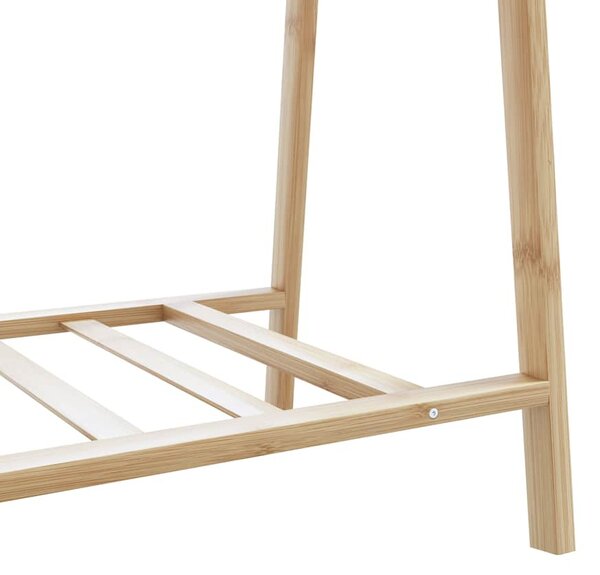 Bambusz ruhaállvány polcokkal 132 x 45,5 x 150,5 cm