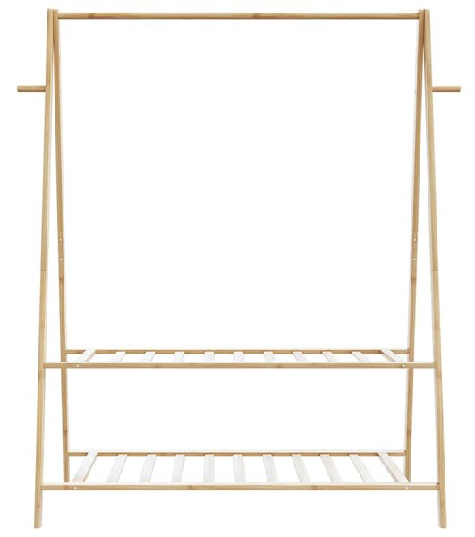 Bambusz ruhaállvány polcokkal 132 x 45,5 x 150,5 cm