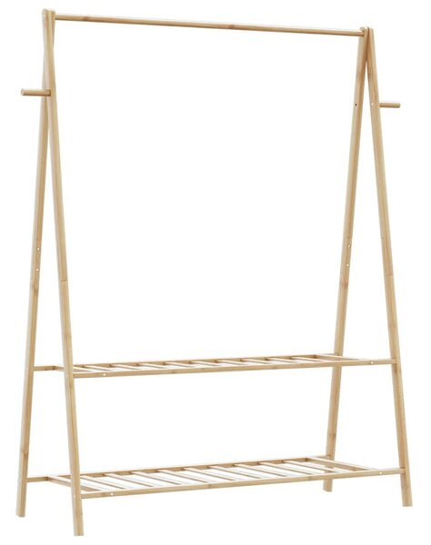 Bambusz ruhaállvány polcokkal 132 x 45,5 x 150,5 cm
