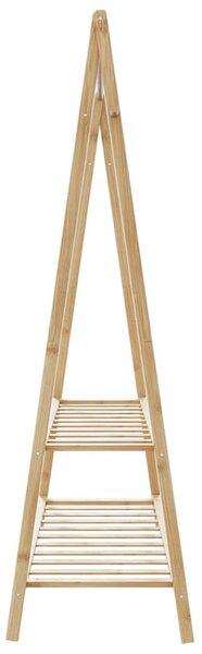 Bambusz ruhaállvány polcokkal 132 x 45,5 x 150,5 cm