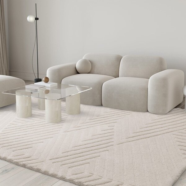 Krémszínű gyapjú szőnyeg 200x290 cm Hague – Asiatic Carpets