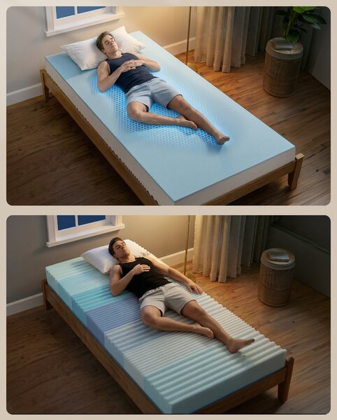 VASAGLE 7-zónás géles memory foam matrac, 90 x 200 x 16 cm, H3