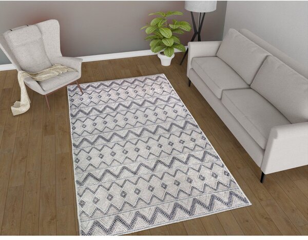 Szürke mosható futószőnyeg 80x200 cm Zig Zag – Vitaus