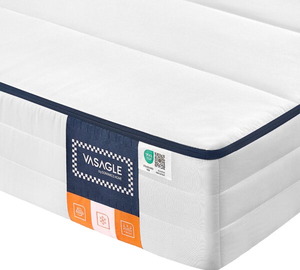 VASAGLE 7-zónás géles memory foam matrac, 90 x 200 x 16 cm, H3