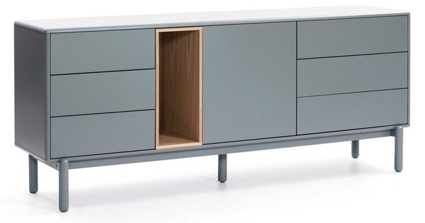 Kék-szürke alacsony komód 180x76 cm Corvo – Teulat