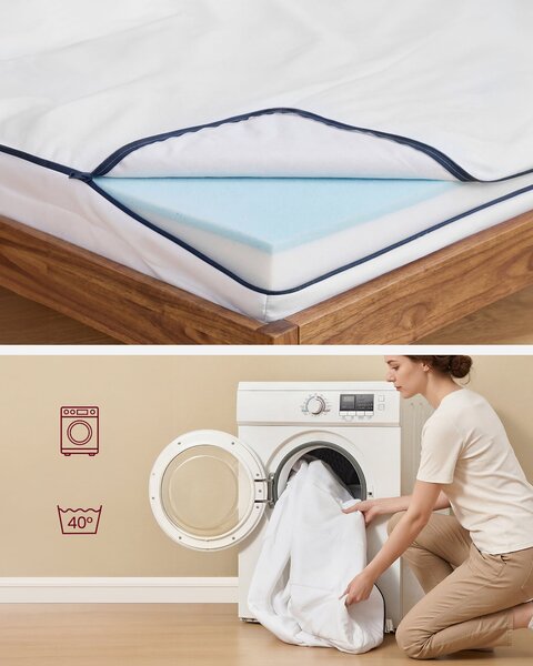 VASAGLE 7-zónás géles memory foam matrac, 90 x 200 x 16 cm, H3