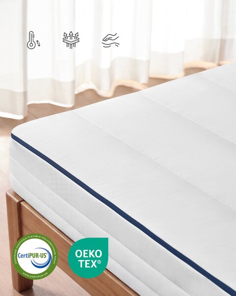 VASAGLE 7-zónás géles memory foam matrac, 90 x 200 x 16 cm, H3