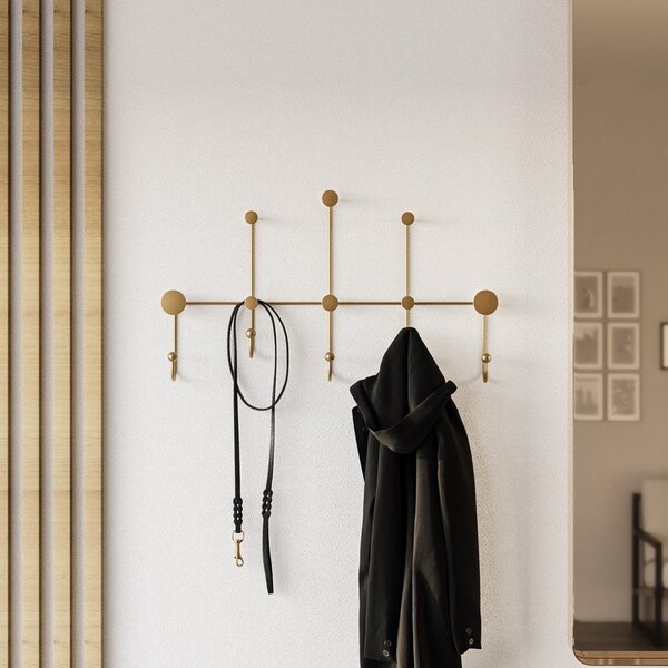Aranyszínű fém fali fogas Dama – Kalune Design