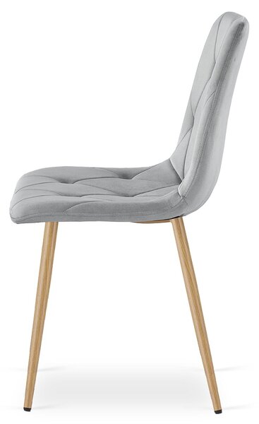 Étkezőasztal szett: NP 120×80 cm sonoma + 4 db DORA étkezőszék, világos szürke/natúr