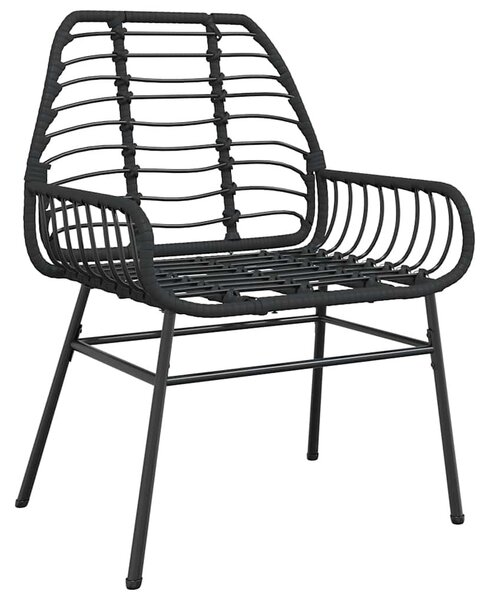 9 részes fekete polyrattan üveg kerti étkezőgarnitúra