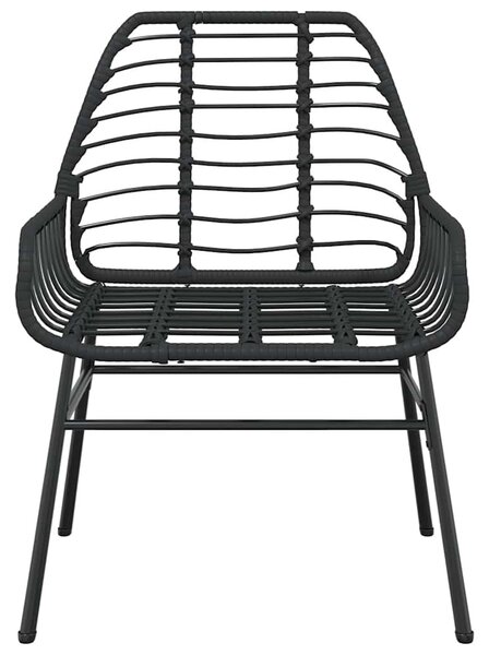 3 részes fekete polyrattan üveg kerti étkezőgarnitúra