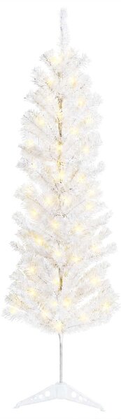 Mű Karcsú Karácsonyi Fa 150 cm 150 LED Meleg fehér PVC és fém