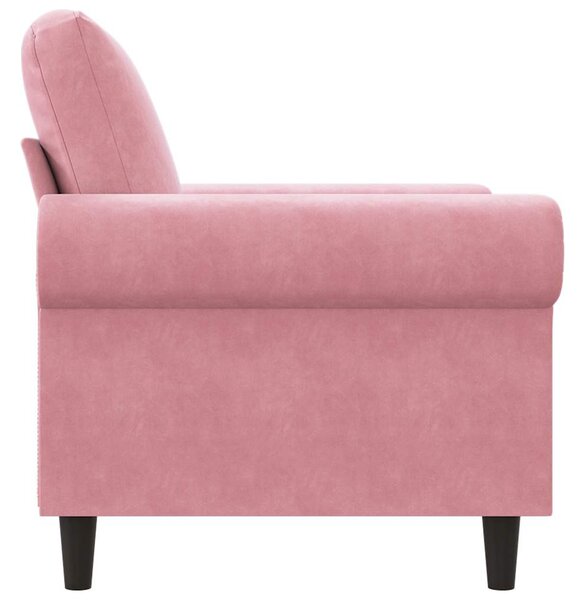 Rózsaszín bársony kanapéfotel 60 cm