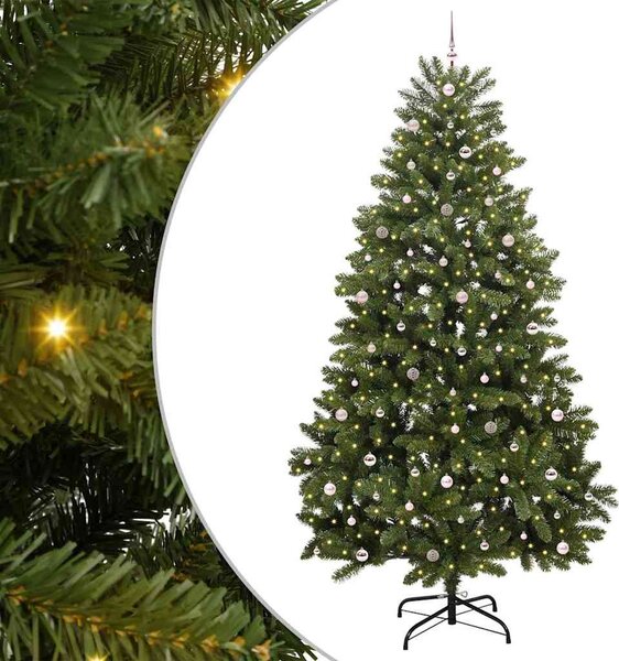 Mű karácsonyfa 300 cm 300 LED Meleg fehér PVC és Acél Zöld
