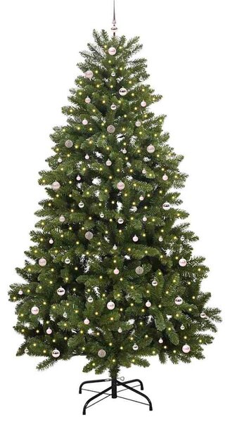Mű karácsonyfa 300 cm 300 LED Meleg fehér PVC és Acél Zöld