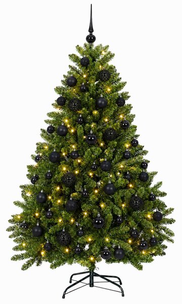 Világos zöld műkarácsonyfa díszgömbökkel 120 cm 150 LED